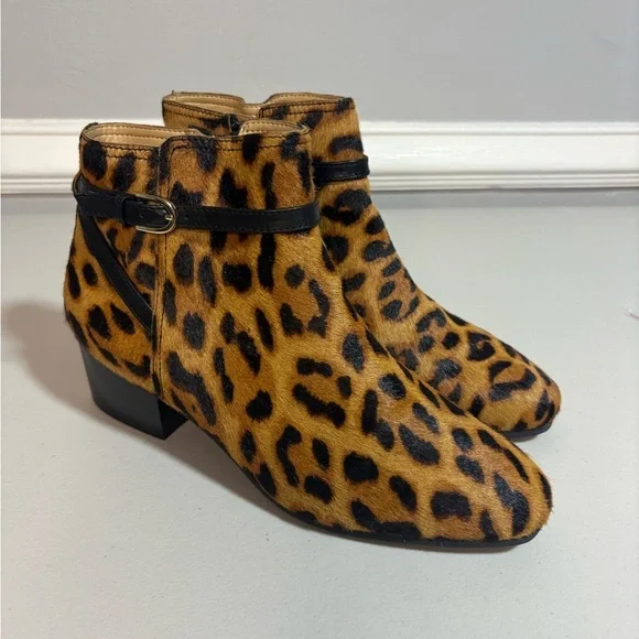 Talbots Dakota Calf Hair Leopard Ankle Boots – Size 8.5 | Block Heel - Picture 3 of 11